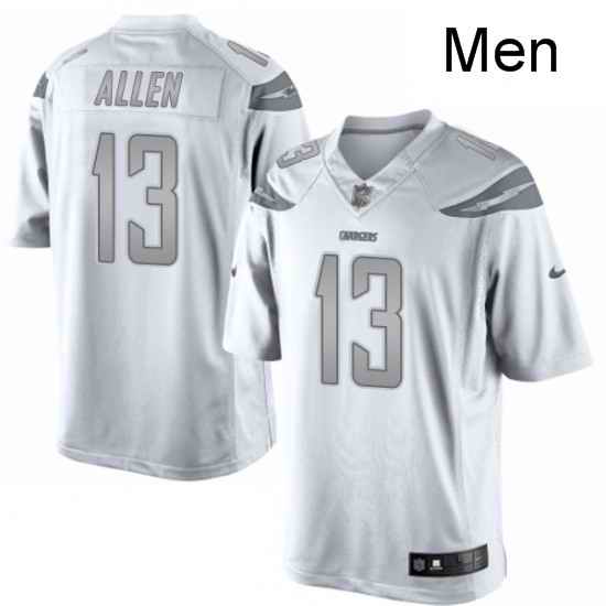 Men Nike Los Angeles Chargers 13 Keenan Allen Limited White Platinum NFL Jersey